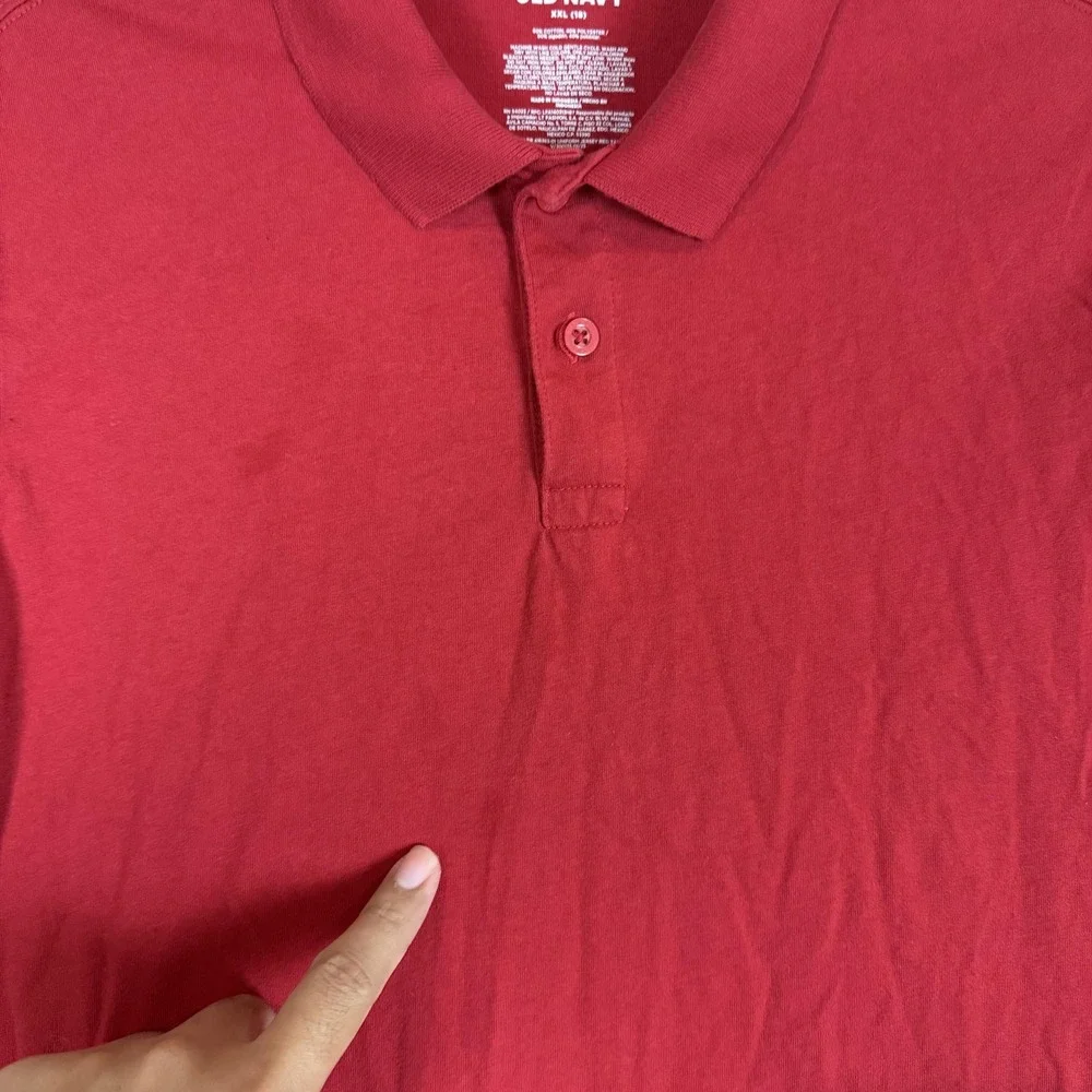Old Navy Polo Shirt Boys 18 Red Uniform Jersey Knit Short Sleeve Schoolwear
